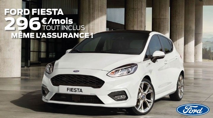 FORD FIESTA à seulement 296€/mois TOUT INCLUS, même l'assurance